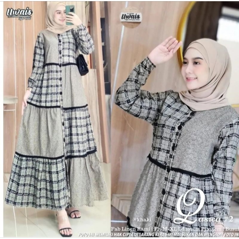 GAMIS LINEN KOTAK TERBARU// GAMIS STREET MELAR/GAMIS BUSUI//GAMIS KATUN LINEN//GAMIS KOTAK