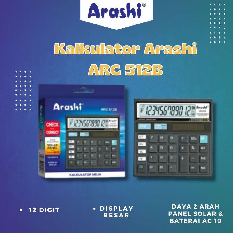 KALKULATOR ARASHI ARC 512A,ARC512B,ARC512W,ARC868W,ARC9914W