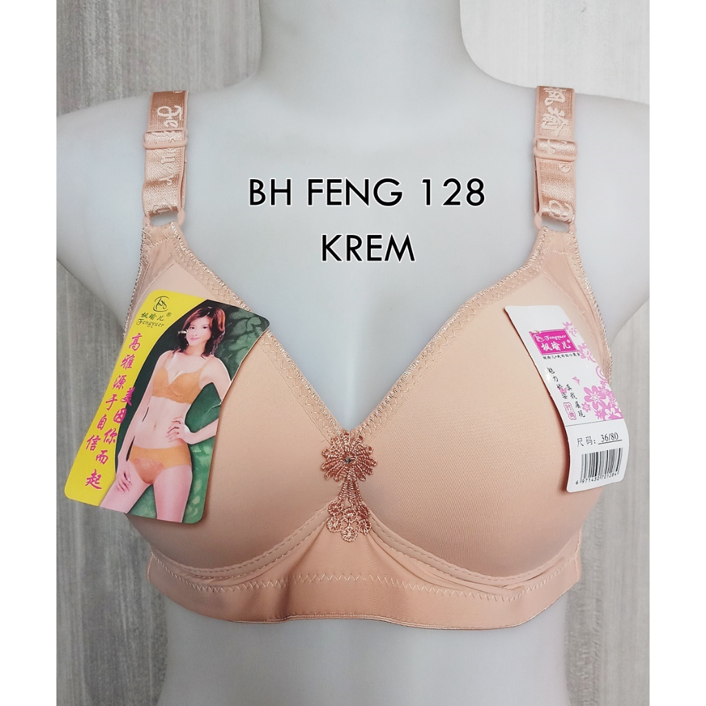 Bra FENG 128 Uk 44 Cup C Tanpa Kawat Busa Tipis Kait 3