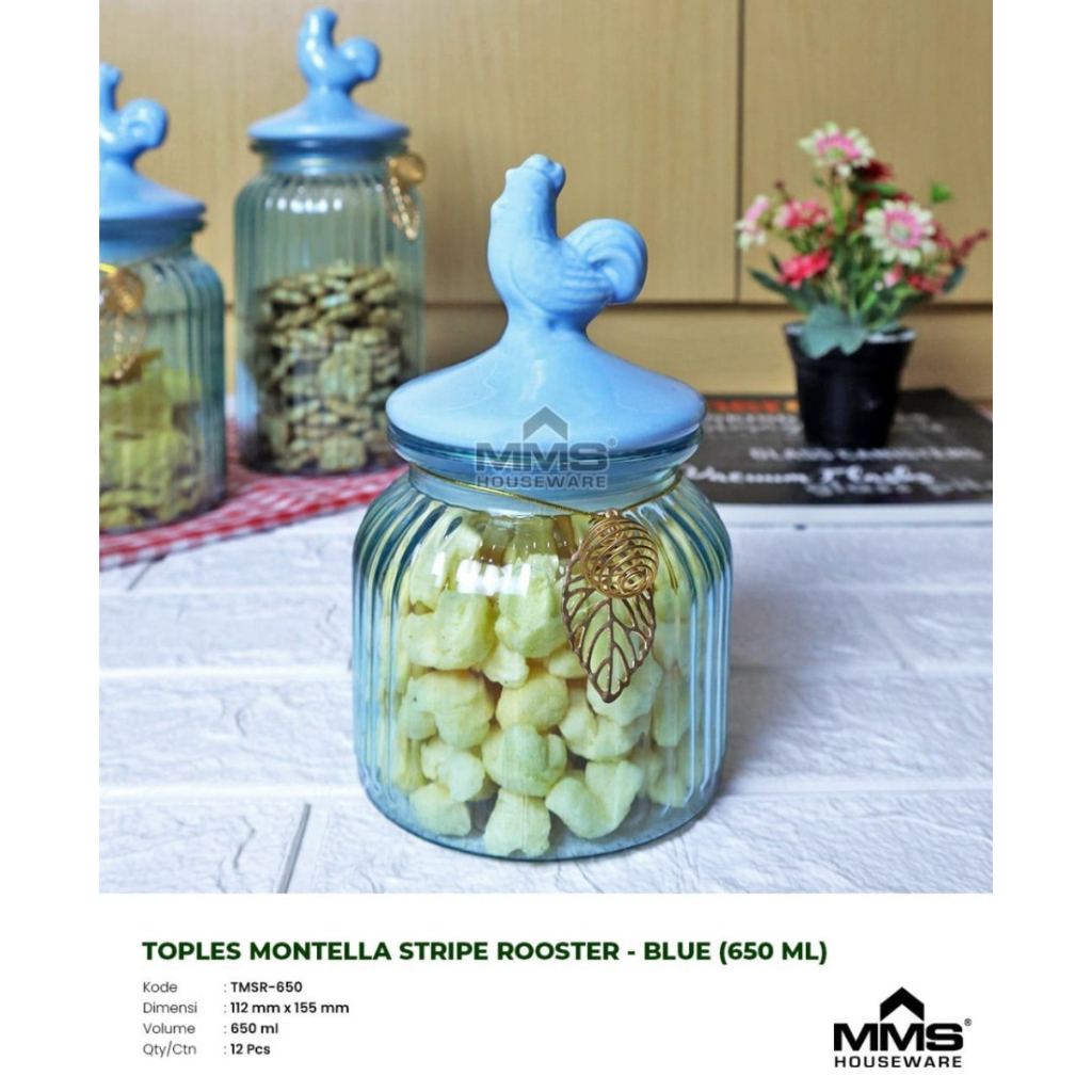 MMS Glass Jar 650 ml Toples Kaca Montella Glass Jar