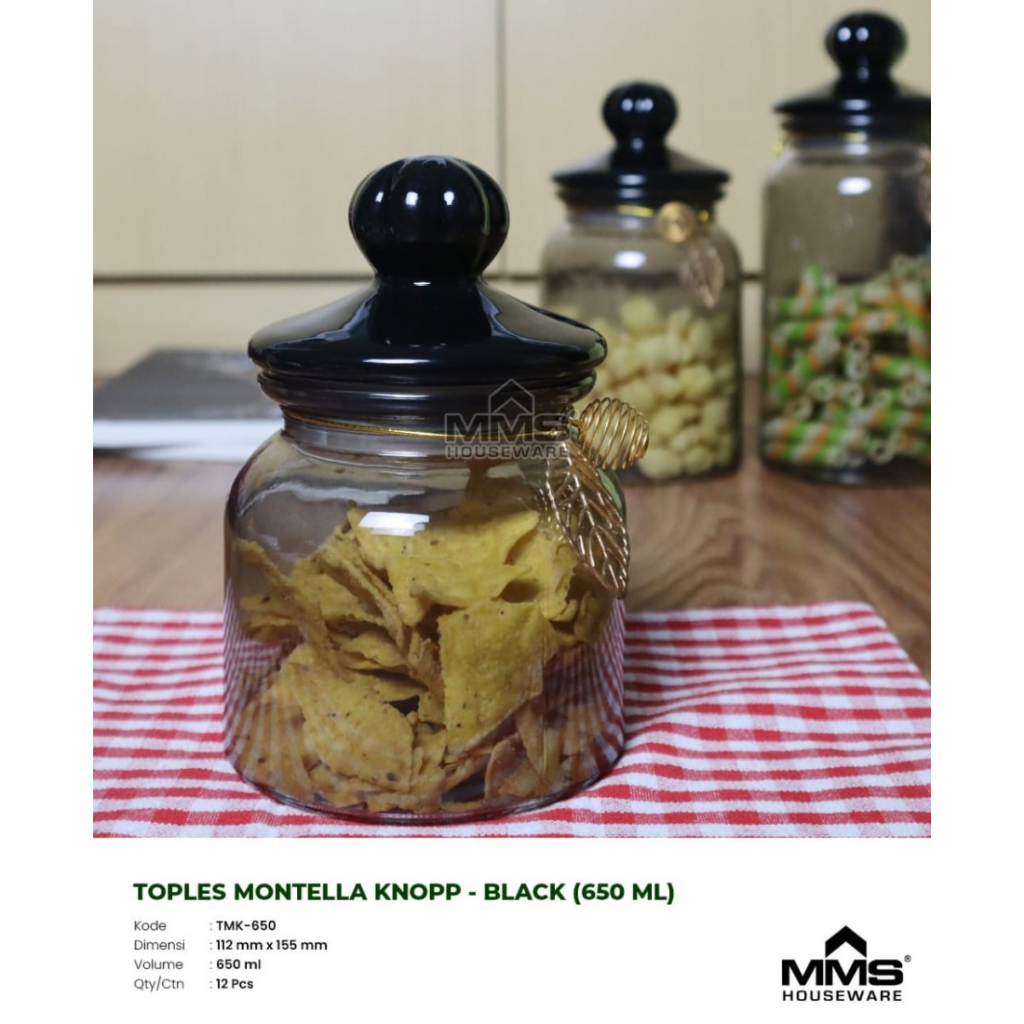 MMS Glass Jar 650 ml Toples Kaca Montella Glass Jar