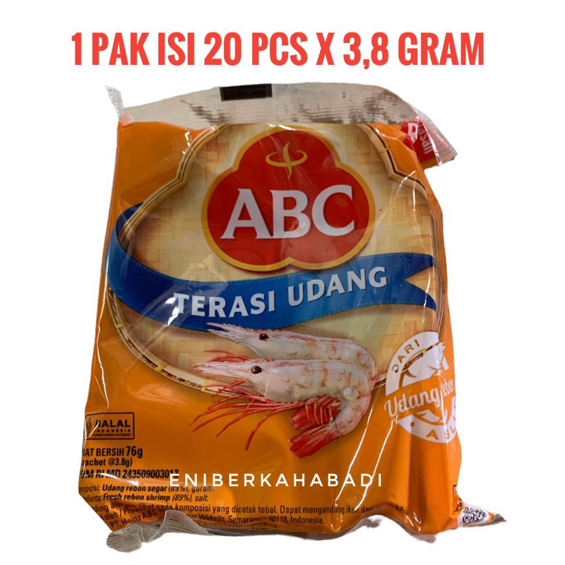 

Terasi Udang ABC 1 Pak isi 20pcs x 3,8 gram