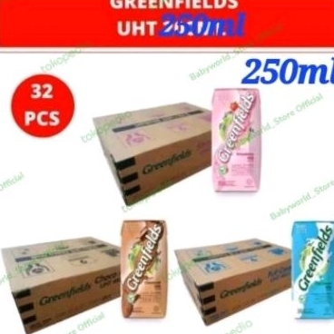 

Greenfields susu UHT ( 1 dus 32 pcs x 250ml ) COKLAT / FULL CREAM / STROBERI