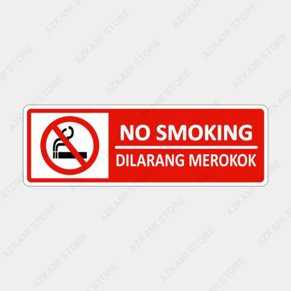 Unik Rambu Sign Papan Dilarang Merokok 30cm x 10cm Akrilik Limited