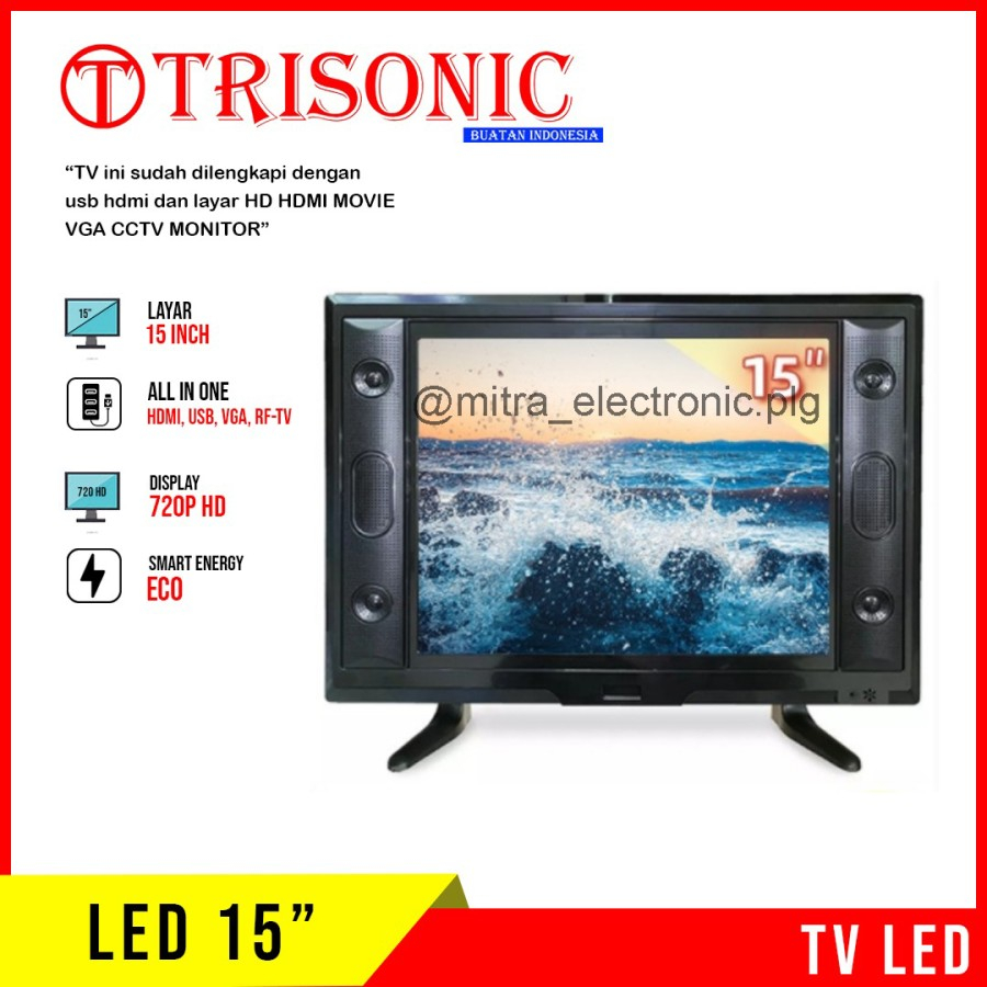 TV LED TRISONIC DIGITAL 15 INCH / TELEVISI MURAH HD