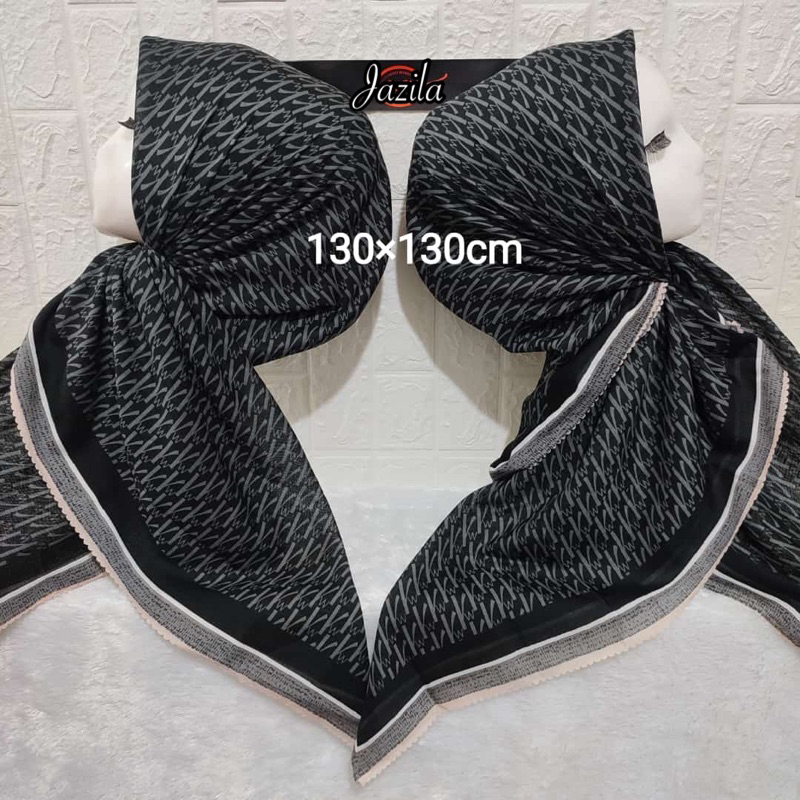 New hijab segi4 motif syari jumbo jazila