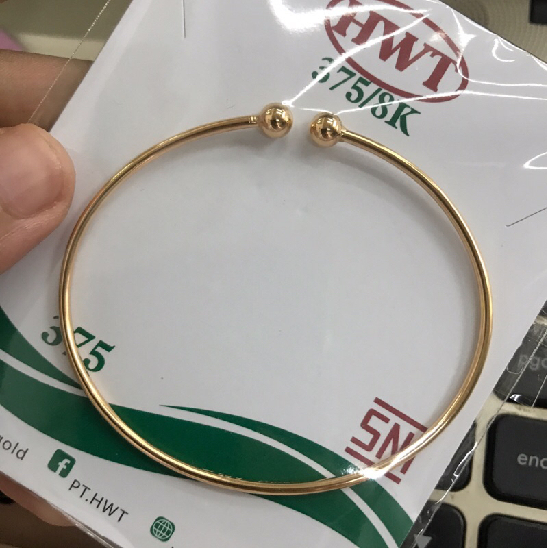 Gelang boba hwt kadar 375 diameter 6cm