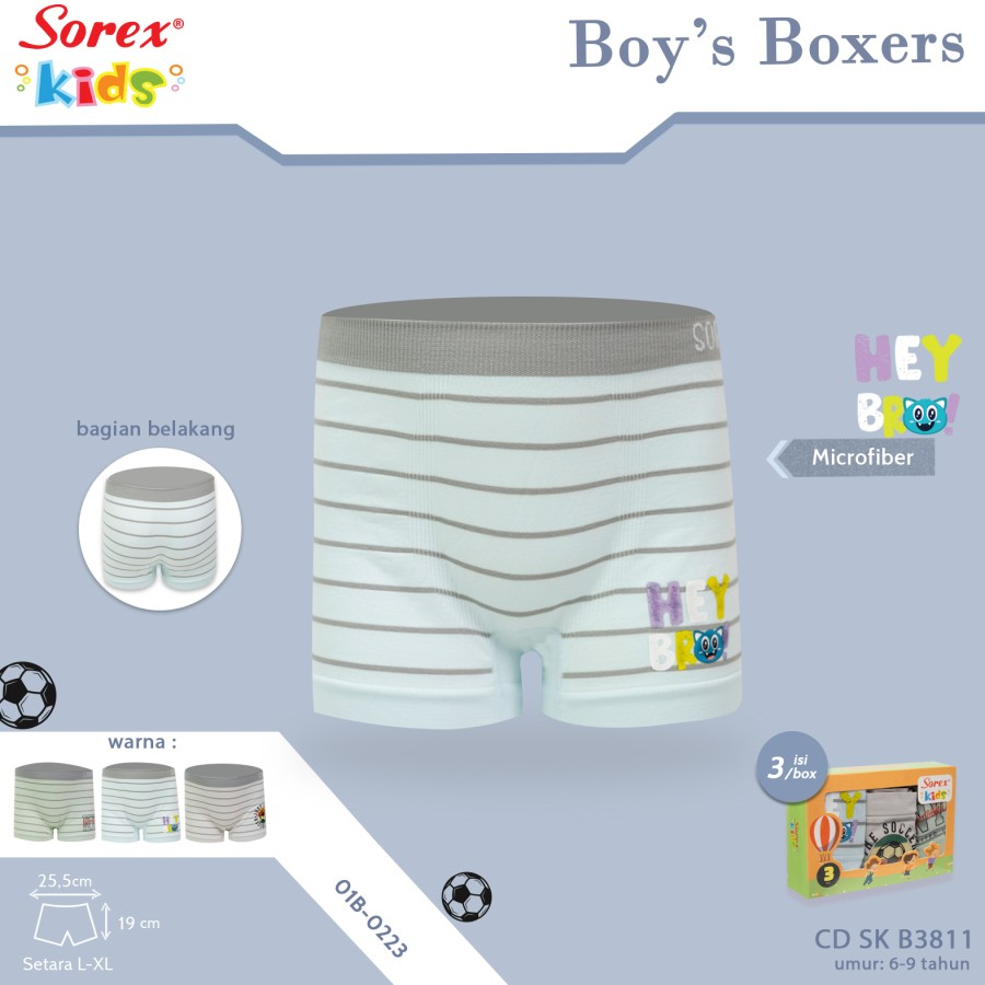 Sorex Celana Dalam Anak Laki Kids Boy - TM 703 ; 705 ; 750 ; 752 ;  B 3810 ; B 3811 - Boxer Super Soft