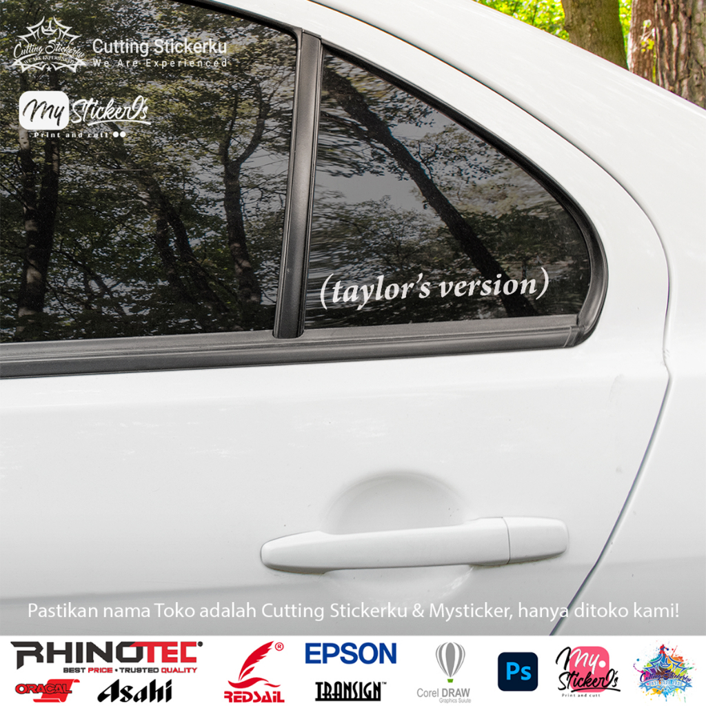 Cutting Stiker Taylor's Version Variasi Motor Mobil Sticker Kaca Keren Band Taylor Swift Red