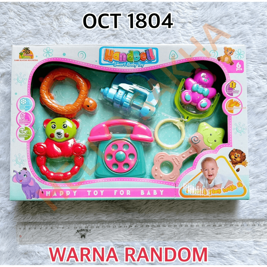 TOYS HAND BELL MAINAN EDUKASI ANAK KRINCINGAN BAYI / BABY RATTLE TEETHER PLAYSET