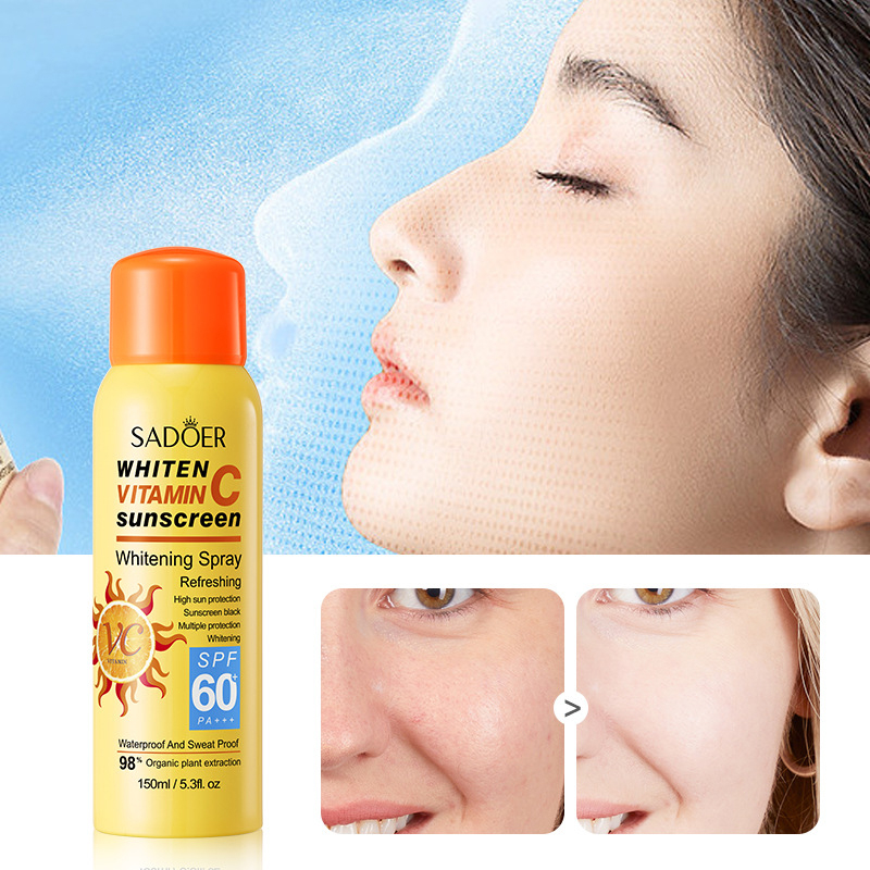 SADOER Tabir Surya Pemutih Vitamin C 2 in 1 Sunscreen Spray SPF60 PA++++