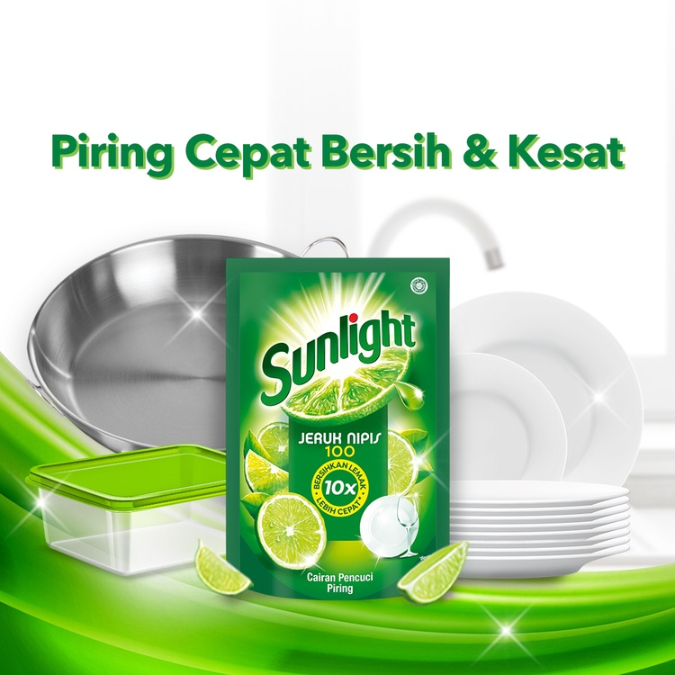 Sunlight Sabun Cuci Piring Jeruk Nipis Pouch 650mL