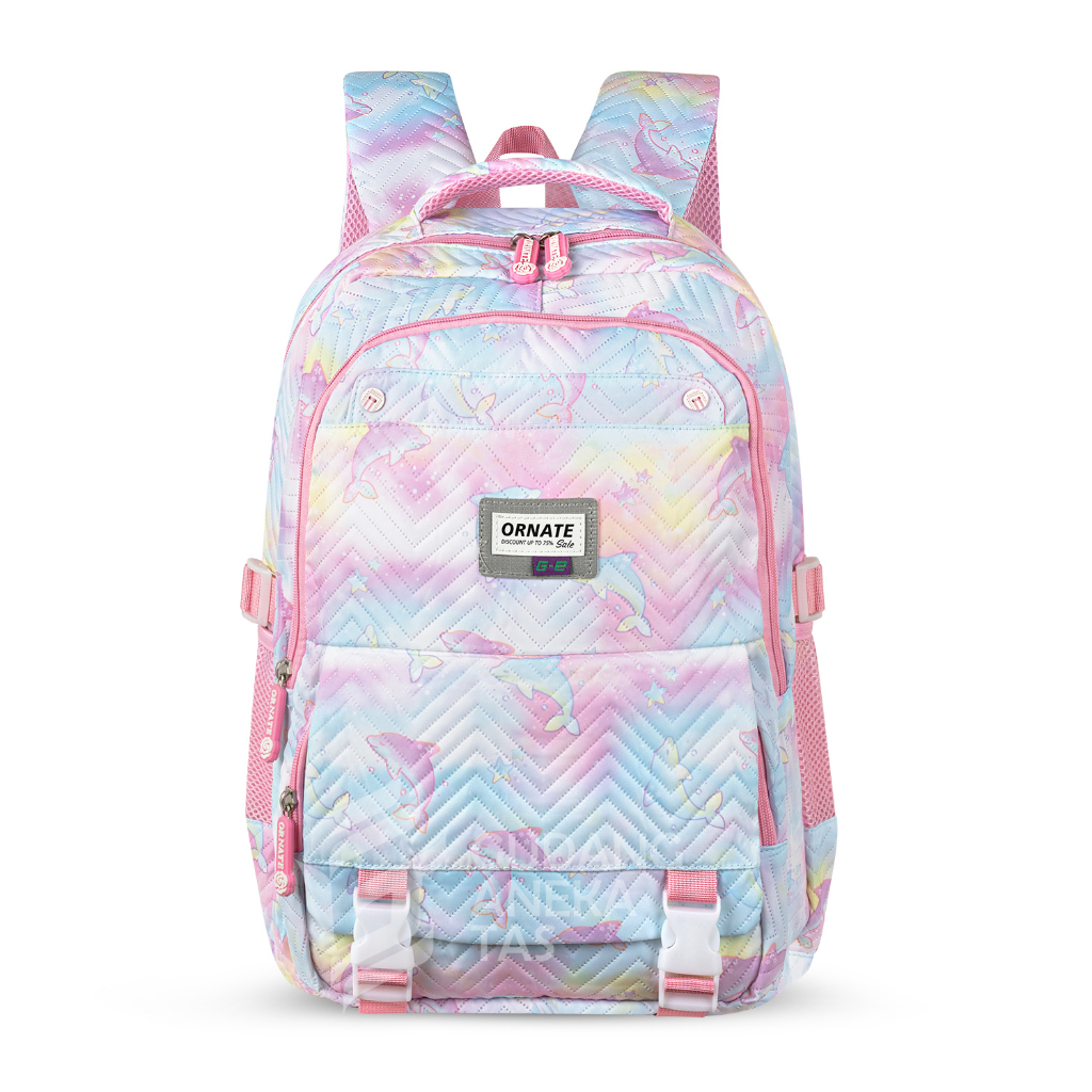 Tas Ransel Anak Perempuan Backpack  Cewe SD dan SMP Ornate