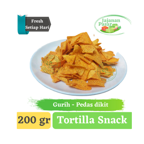 

Snack Tortilla buatan lokal rasa Gurih Pedas , Jajanan Pasar Kue basah