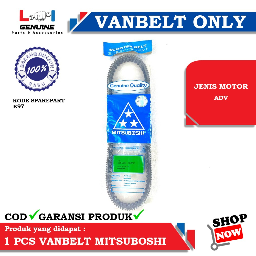 -LOI- VANBELT ORIGINAL MITSUBOSHI PCX, ADV K97