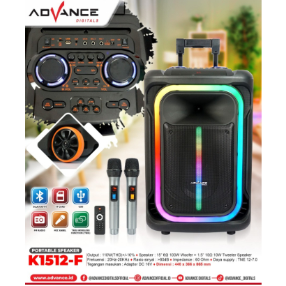 Advance Speaker Aktif 15&quot; Meeting Bluetooth K1512 Salon Aktif Free 2 Mic