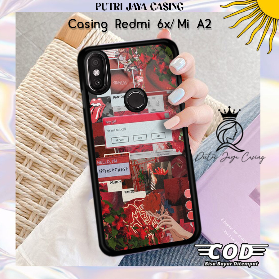 Case Hp Redmi 6x Mi A2 Casing Redmi 6x Mi A2 Motif AESTHERED Casing Terbaru Case Karakter Lucu Casin