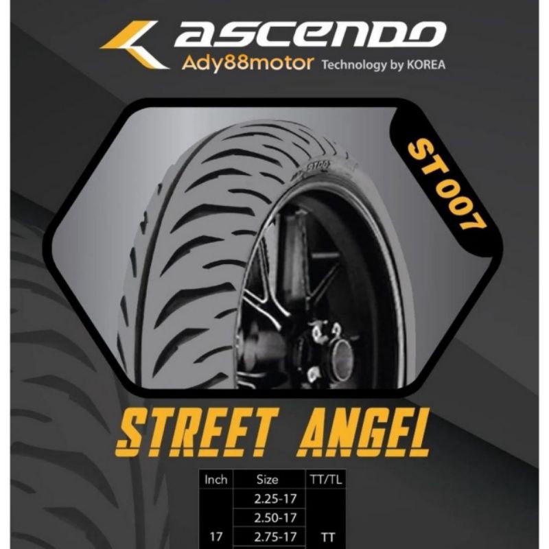 Ascendo Korea Tire Ban Luar STREET ANGEL ST 007 Ring 17 TT TUBETYPE