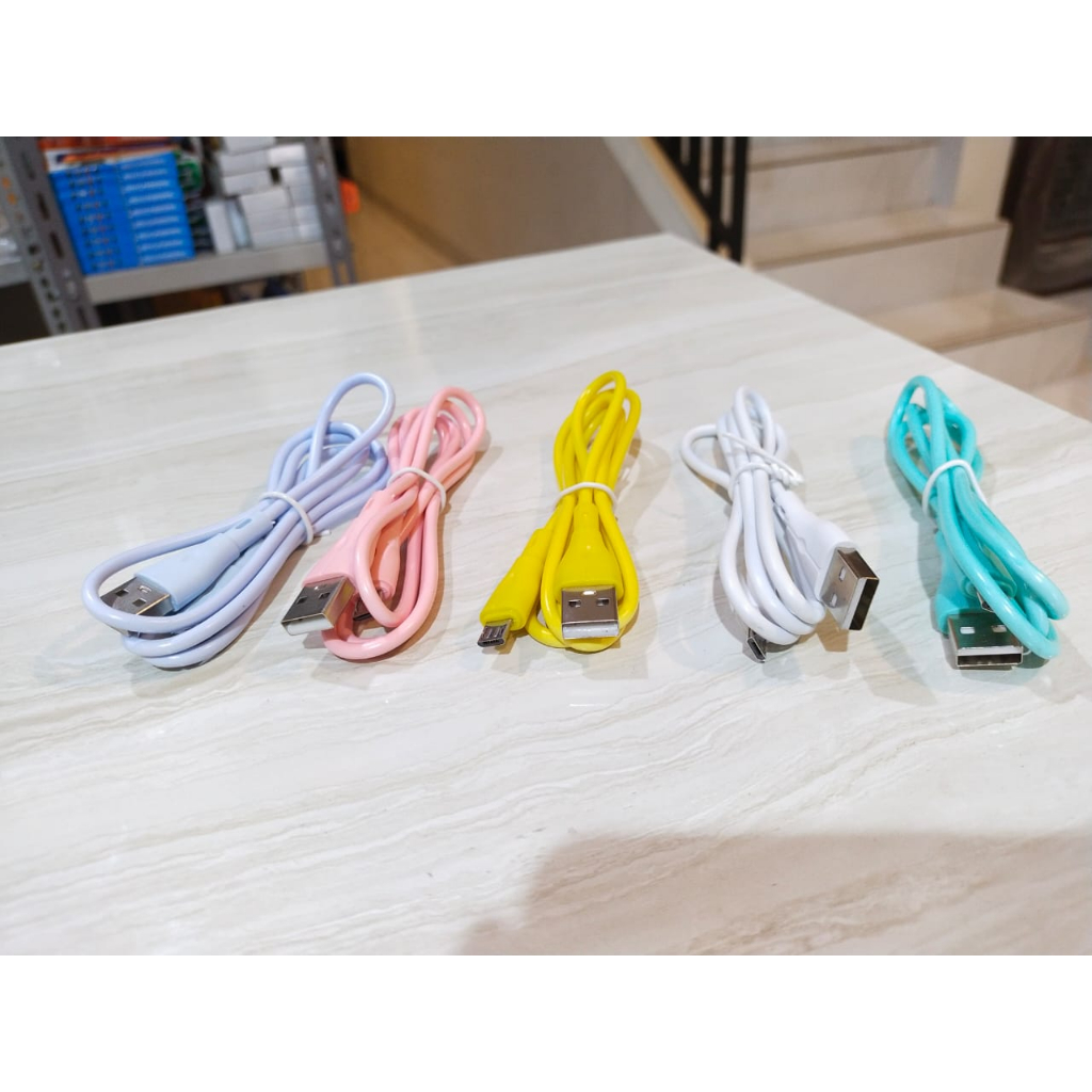 Kabel Data Macaron Warna Kualitas Bagus Kabel Macaron Micro USB Harga Satuan