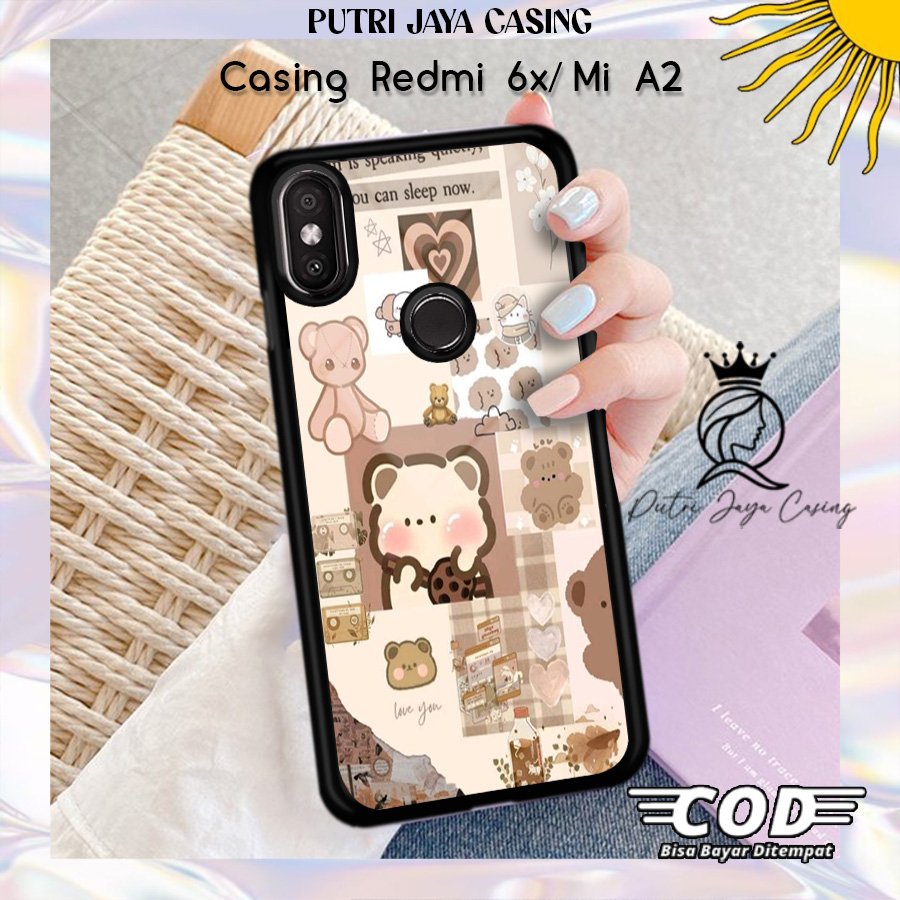 Case Hp Redmi 6x Mi A2 Casing Redmi 6x Mi A2 Motif ANIMEBEAR02 Casing Terbaru Case Karakter Lucu Cas