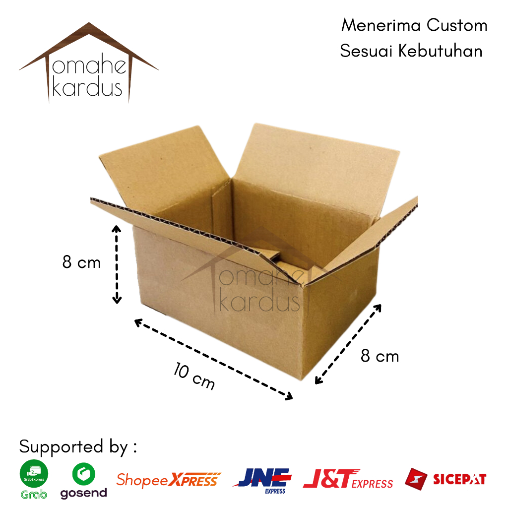 

Kardus box polos baru singgle wall uk 10x8x8 cm