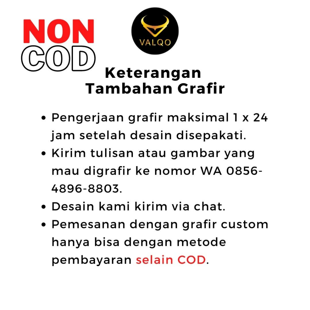 [KHUSUS NON COD] Tambahan Grafir Nama Custom