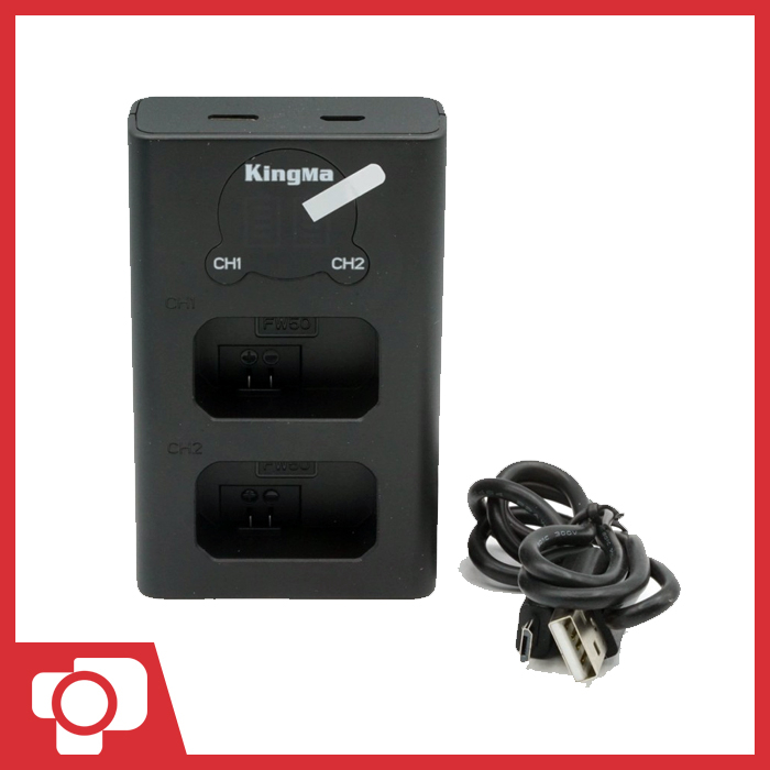 KINGMA NP FW50 Dual Charger with LCD for Battery Sony A6000 A6400 A7