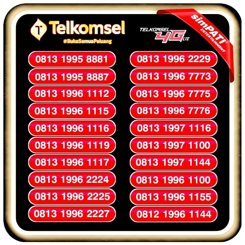 NOMOR CANTIK SIMPATI 1995 1996