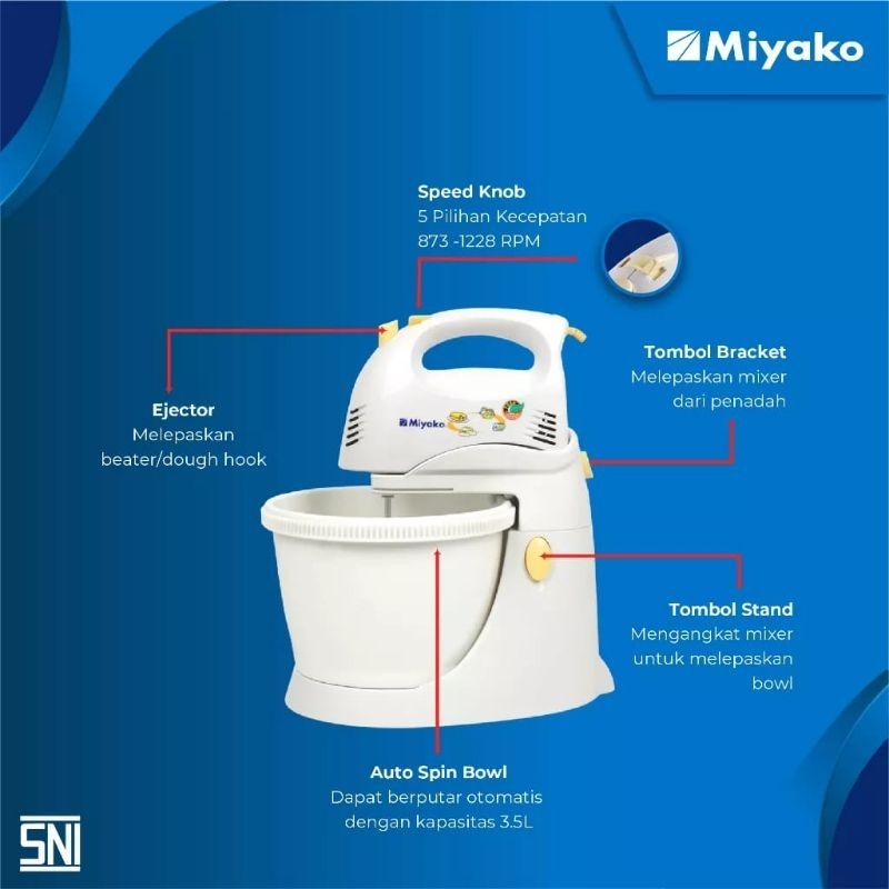 MIXER MIYAKO SM-625 / STAND MIXER MIYAKO SM625 / MIYAKO MIXER SM-625 / MIXER