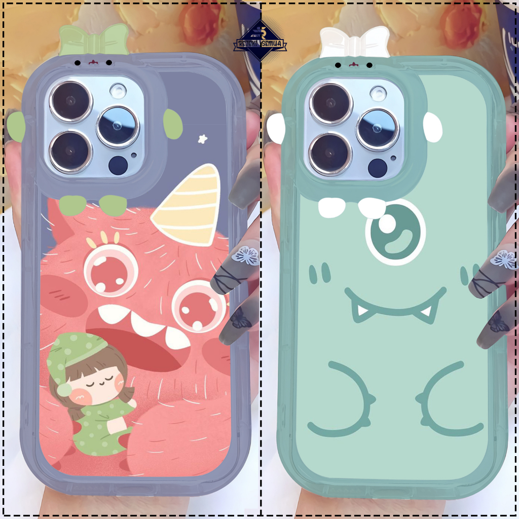 CUSTOM SOFT CASE SILIKON CASING FRAME KAMERA KARAKTER PITACU CUSTOM MONSTER SAMSUNG A03S A03 CORE A0