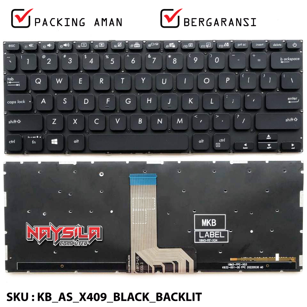 Keyboard ASUS VivoBook 14 X409 X409BA X409F X409FL X409FA X409FJ X409JA X409JP X409U X409UA X409UJ M