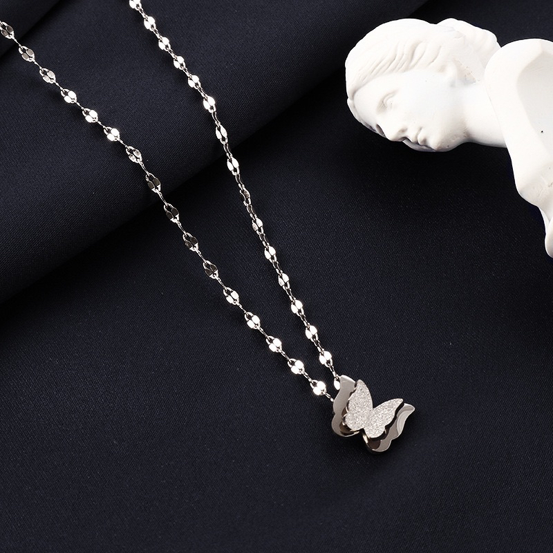 Kalung Titanium Kupu Kupu Elegan Korea Fashion Style Premium