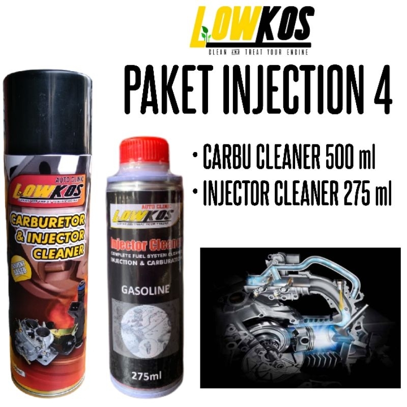 LOWKOS - PAKET INJECTION 4 : 1 Botol Carbu Cleaner 500 ml + 1 Botol Injector Cleaner 275 ml