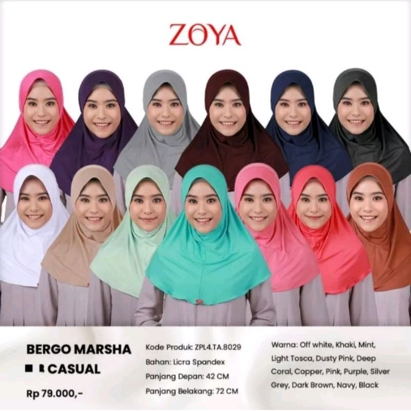 Marsha hl casual zoya bergo instan