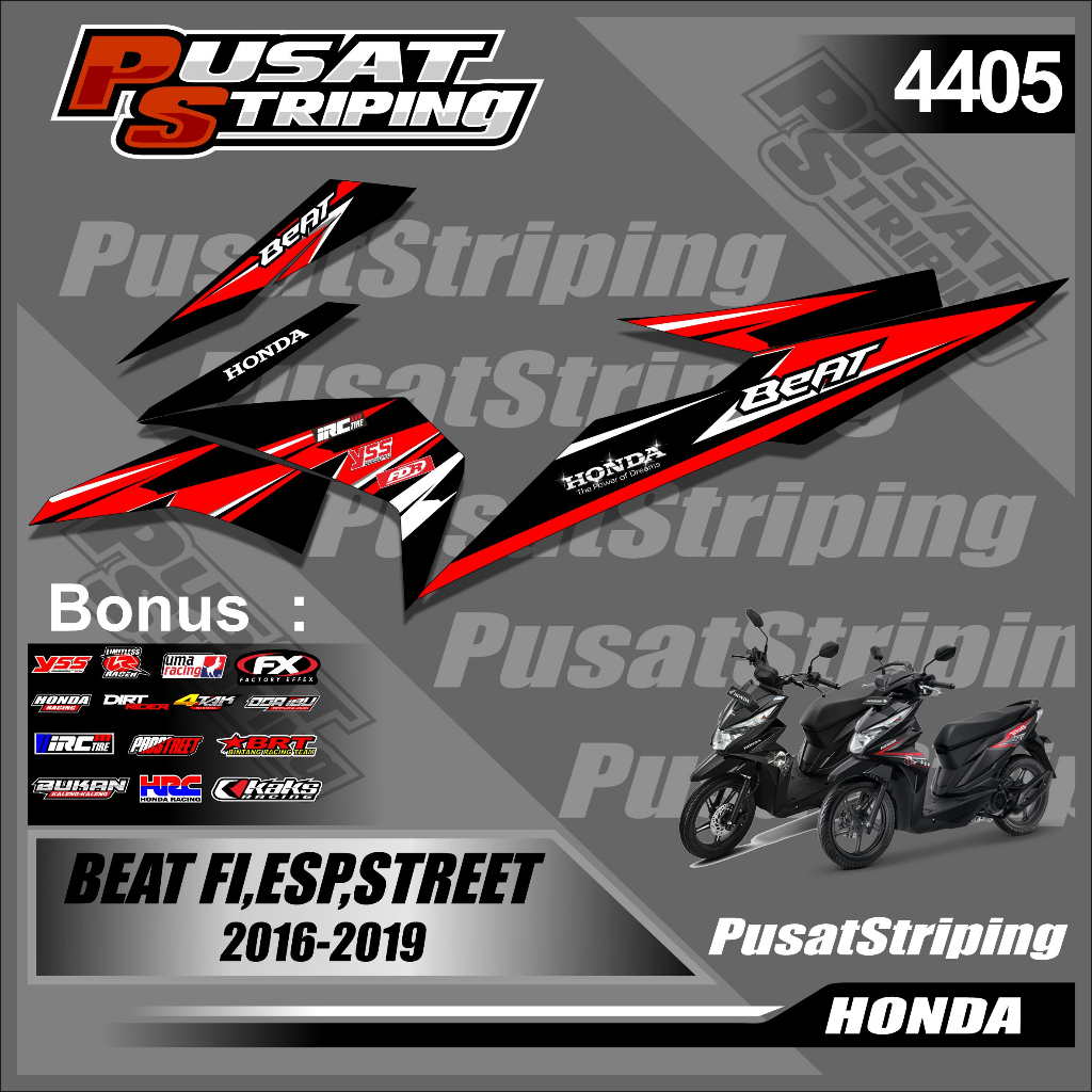 (COD) STIKER STRIPING LIS LES MOTOR HONDA BEAT FI,STREET LIST DESIGN SIMPLE ELEGAN // STRIPING VARIA