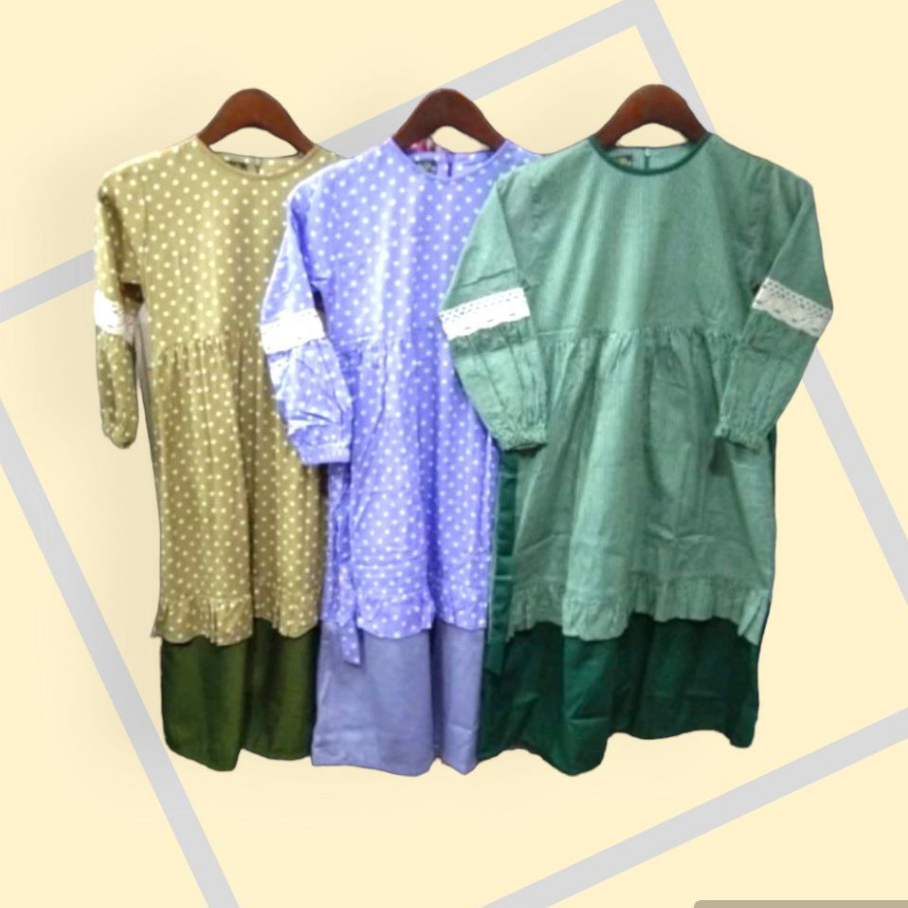baju gamis  anak perempuan umur 4 - 6 tahun bahan katun rayon/ baju muslim anak perempuan