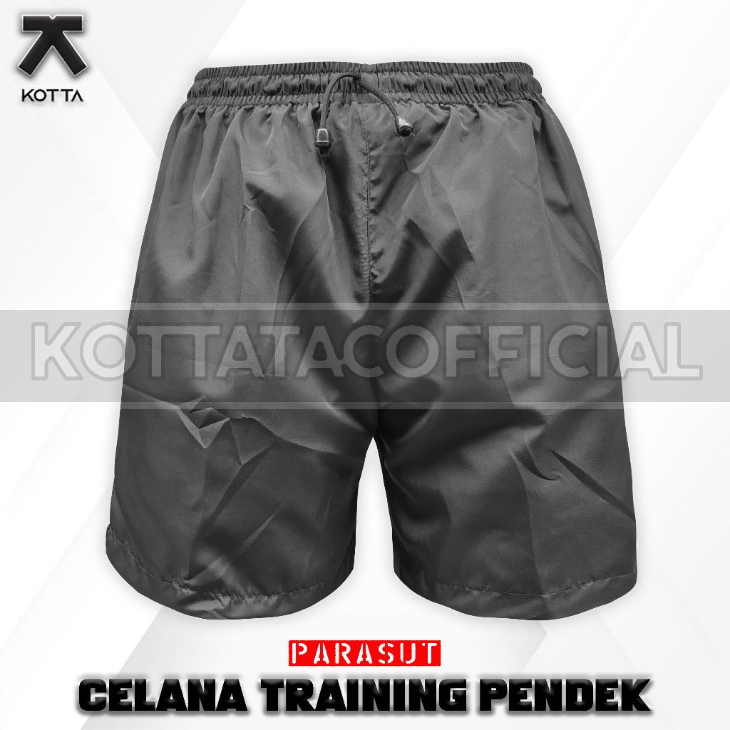 CELANA TRAINING PARASUT OLAHRAGA PENDEK HITAM SCOTLIGHT PRIA WANITA