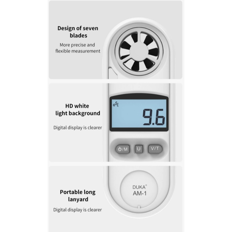 ATUMAN DUKA AM-1 Digital Anemometer - Alat Pengukur Kecepatan Angin Digital dari DUKA