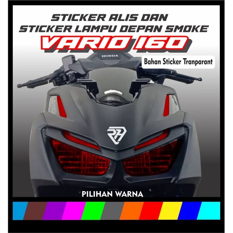 sticker alis &amp; smoke lampu depan Vario 160( satu pasang)