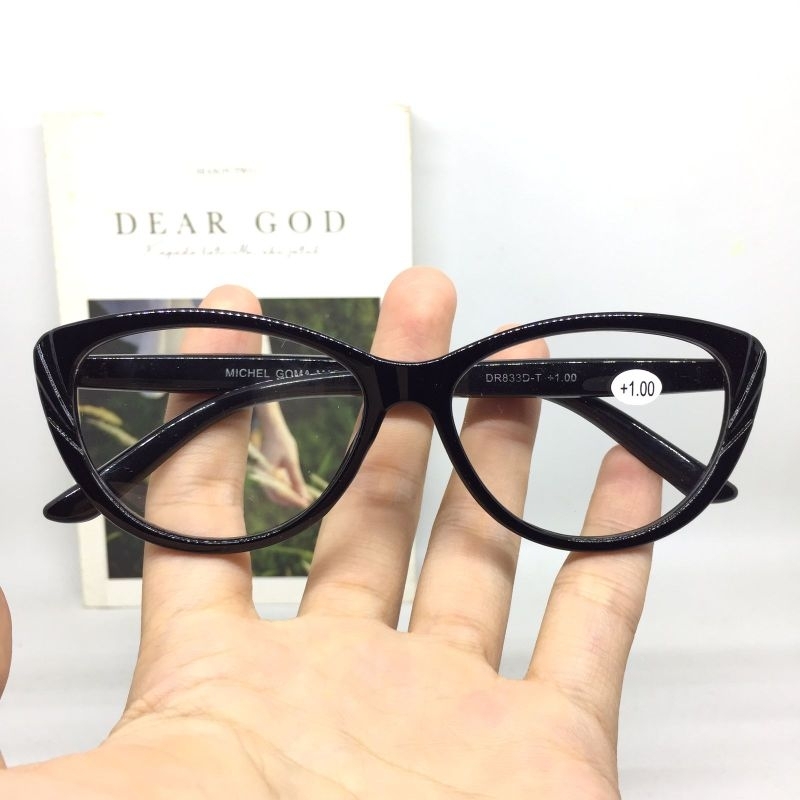 DR833 Kacamata Baca Cat Eye +1.00 sd +3.00 Kacamata Baca Cewek Model Cat Eye