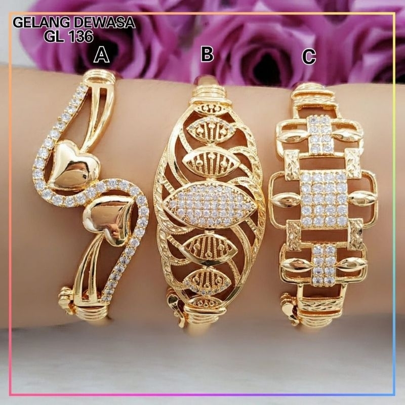 (Anti Karat) Gelang Bangkok Kancing Lapis Emas