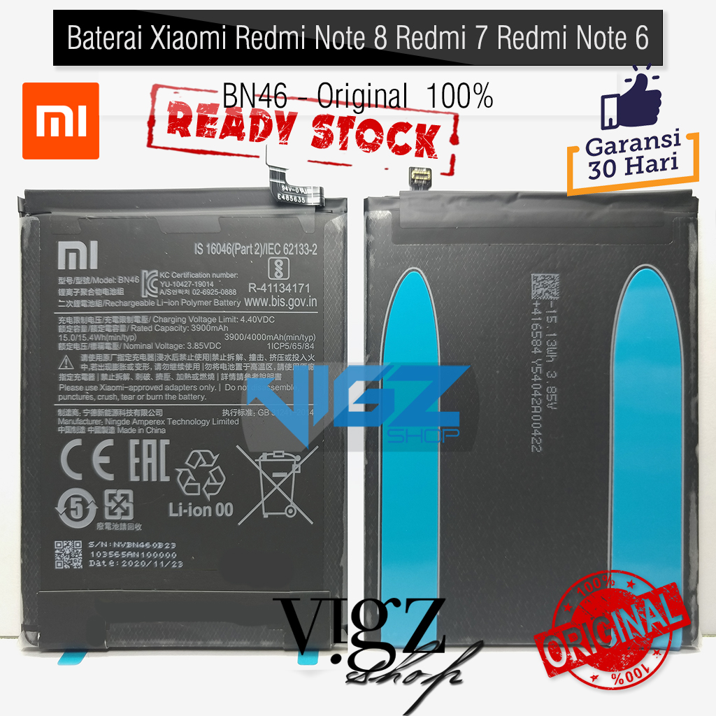 Battery Baterai Batre Xiaomi Redmi Note 8 Redmi 7 Redmi Note 6 BN46 Original 100%