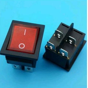 Saklar Switch On-Off 4 Pin Besar + Lampu