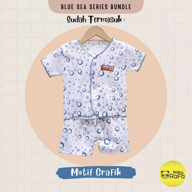 [rumahbayipdg] Stelan baju bayi 0-6 Month || set lengan pendek abu series