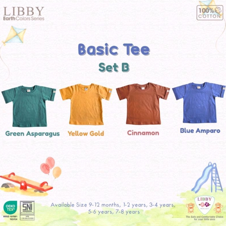 Libby basic tee terbaru  1pc / Libby Oblong Basic tee /kaos oblong libby baby polos