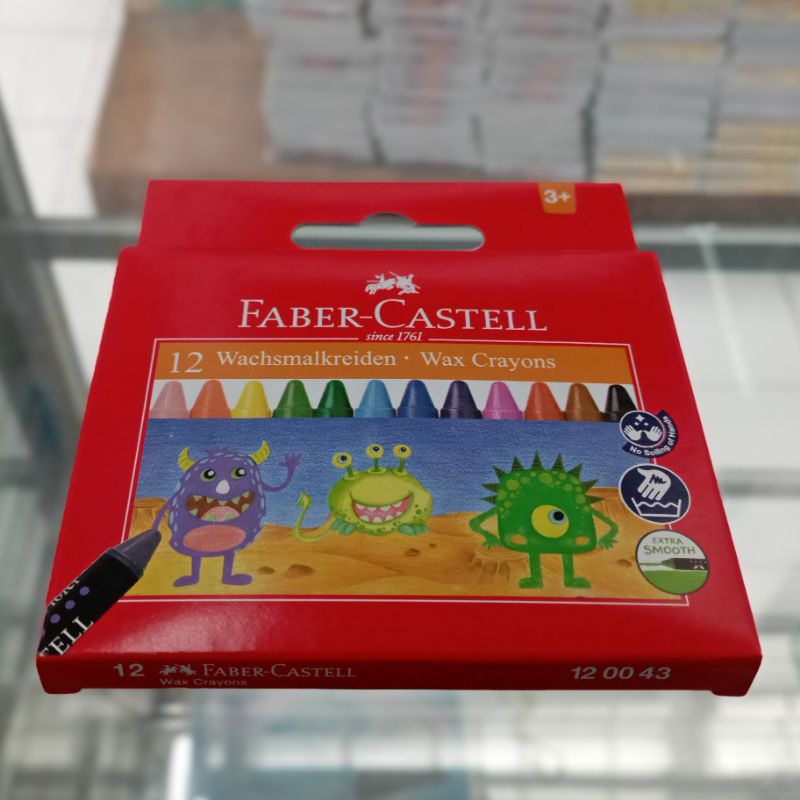

Wax Crayon / Krayon FABER CASTELL 12 Warna