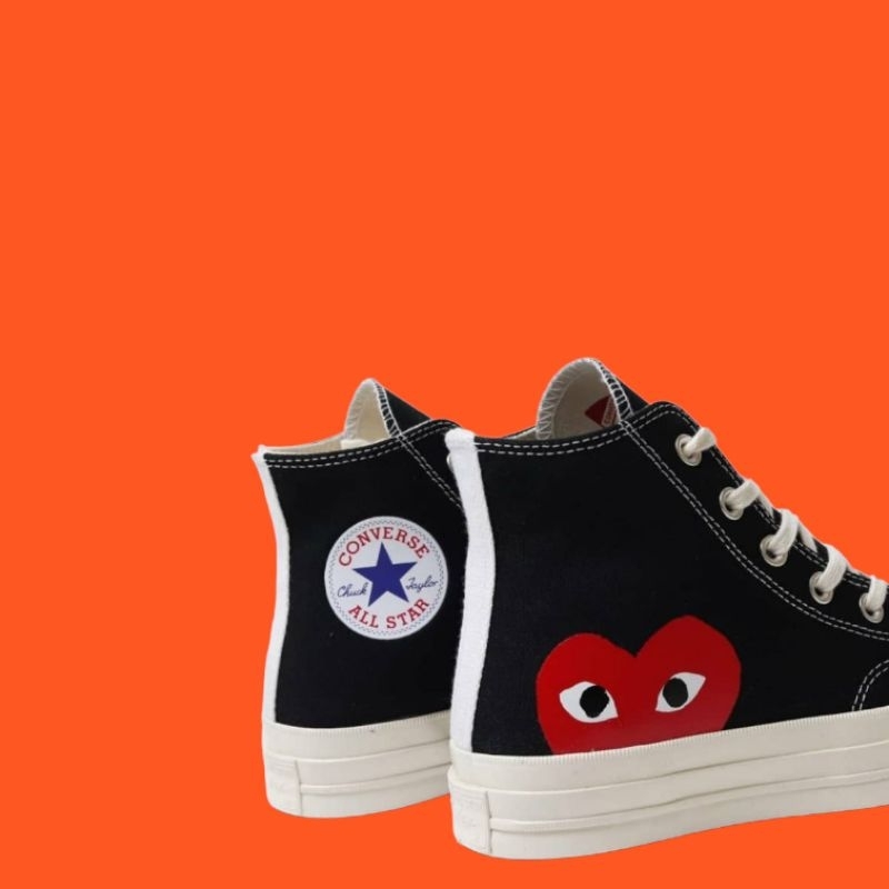 [BISA COD] CONVERSE CDG HI BLACKWHITE PREMIUM