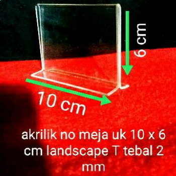 

akrilik no meja uk 10 x 6 cm landscape T tebal 2 mm