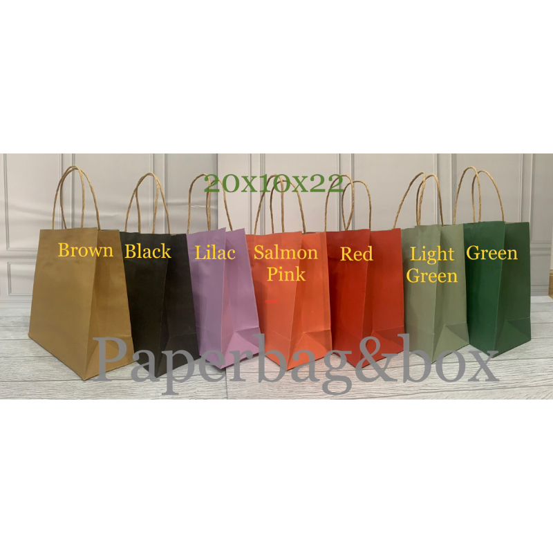 

Paperbag Paper Bag Kantong Kertas Polos Aneka Warna 20x10x22