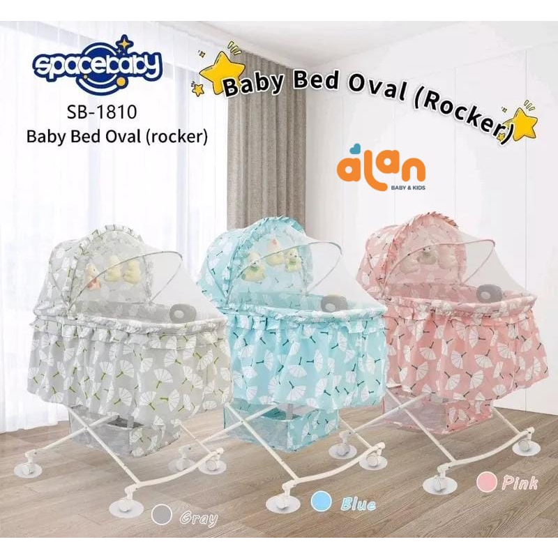 Spacebaby SB-1810 Baby Bed Oval Rocker / Tempat Tidur Bayi